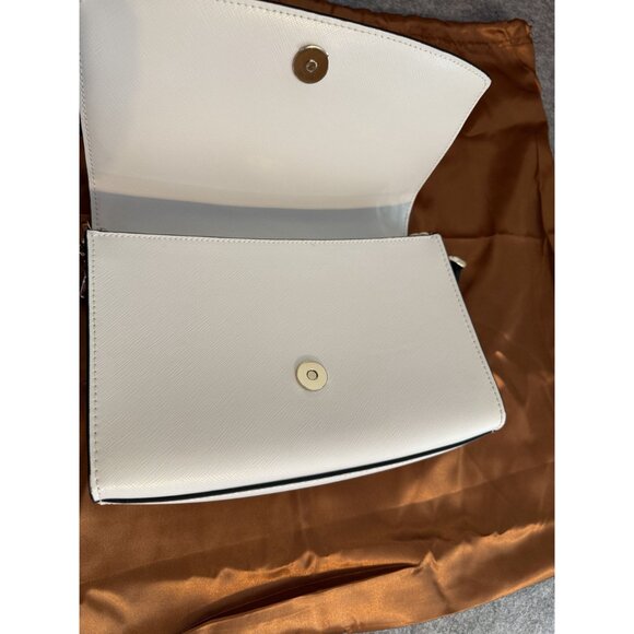 Kate Spade Carson Saffiano Leather Convertible Crossbody Warm Beige Black NWOT - Picture 11 of 16